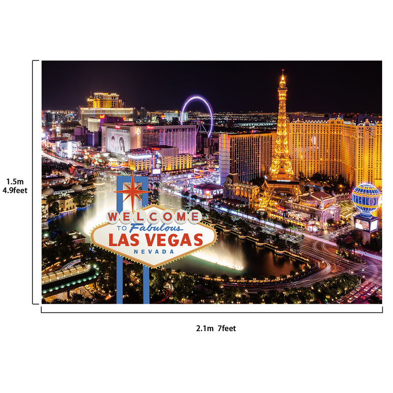 Welcome to Las Vegas Casino Night Backdrop 7x5 feet