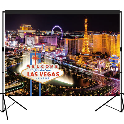 Welcome to Las Vegas Casino Night Backdrop 7x5 feet