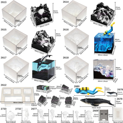 Mountain Peak and USB Resin Molds Set 8G Driver|Inlay Figuriens 19-kit