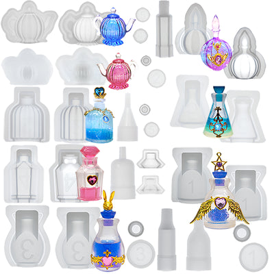3D Perfume Bottle & Teapots Resin Silicone Molds Set 8-count