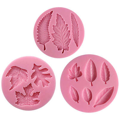 Leaf Silicone Molds Assorted Sizes and Shapes 3-Count