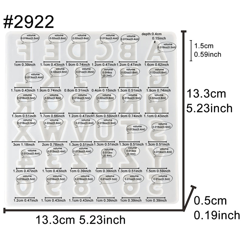 Alphabet Number Resin Casting Mold Silicone Tray Large