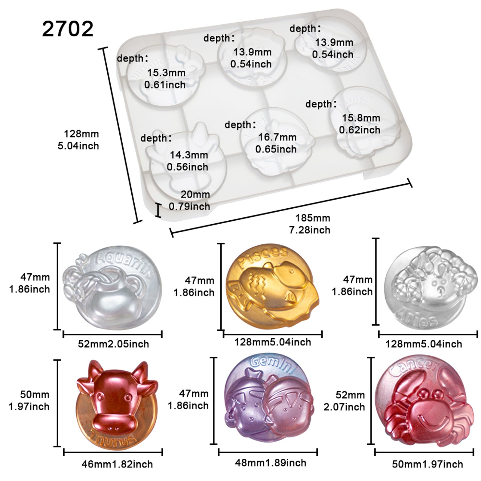 Zodiac Silicone Resin Molds Set 2-count – FUNSHOWCASE