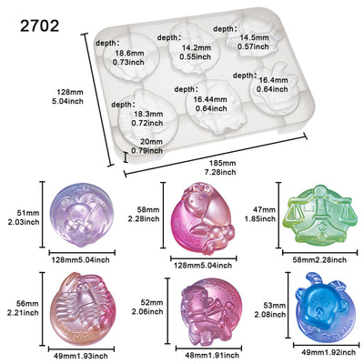 Zodiac Silicone Resin Molds Set 2-count