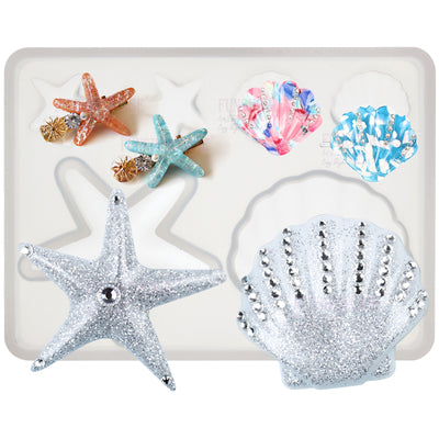 Assorted Seashell and Starfish Resin Pendant Silicone Mold