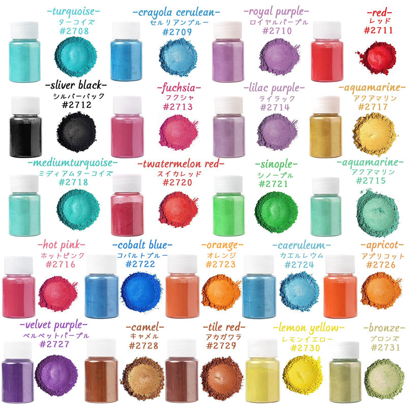 Mica Powder Pigment 24-color Each 0.35oz 10g