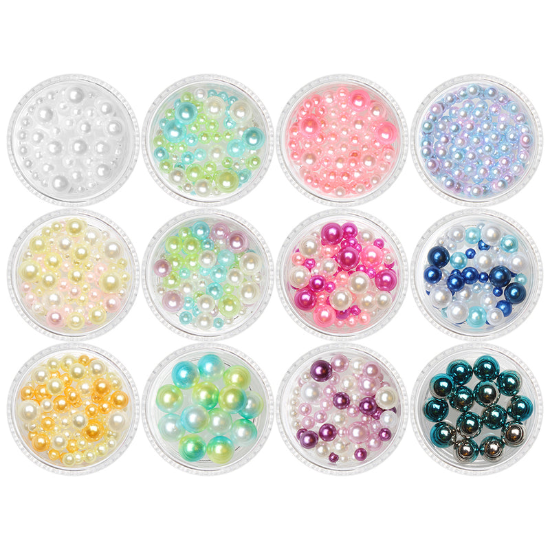 Glass Pearl Beads 12 colors Each 5g