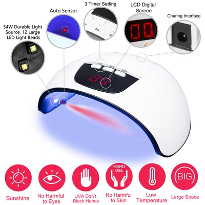 LED UV Lamp 54W Resin Curing Light Jewelry Casting Kit|Gel Nail Polish|3 Timer Setting|USB Powered