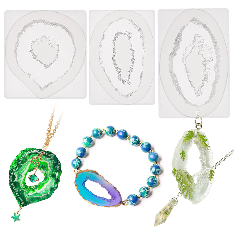 Crystal Geode Resin Silicone Molds 3-count