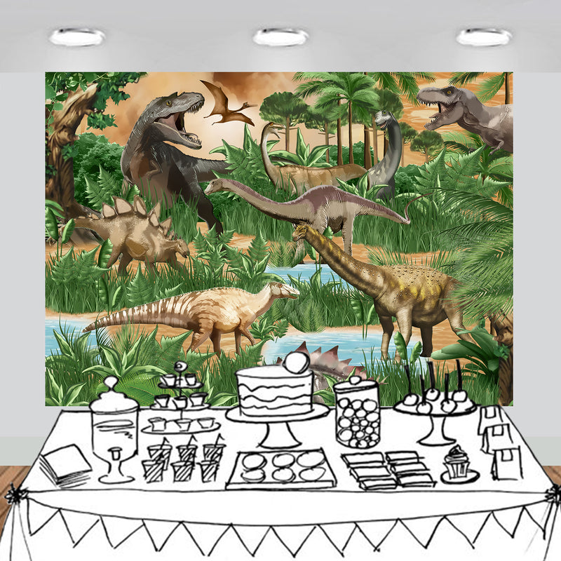 Jurassic Era Dinosaur Backdrop 7x5 feet