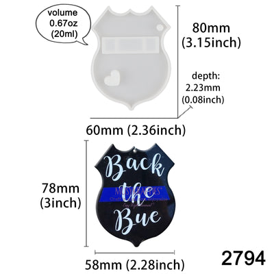 Police Badge Tag Silicone Resin Mold