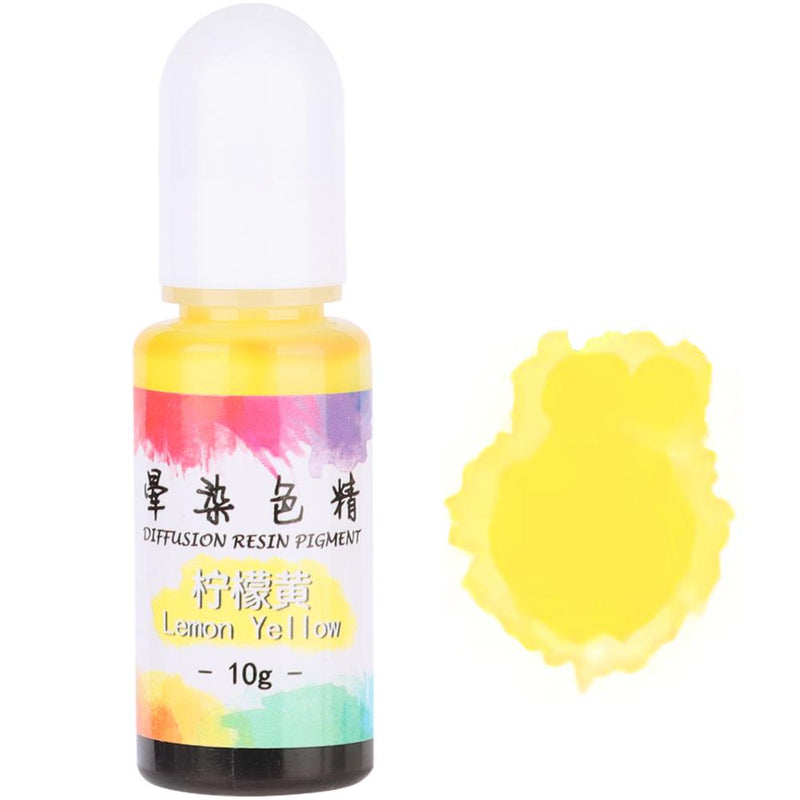 Alcohol Ink Diffuse Resin Pigment 10g 10ml 0.35oz, Lemon Yellow