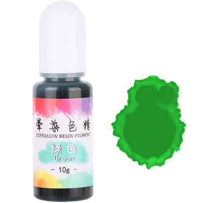 Alcohol Ink Diffuse Resin Pigment 10g 10ml 0.35oz, Green