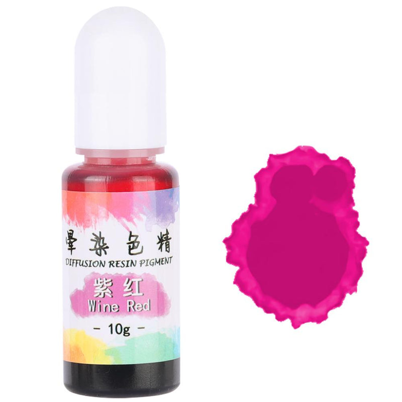 Alcohol Ink Diffuse Resin Pigment 10g 10ml 0.35oz, Wine Red