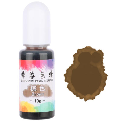Alcohol Ink Diffuse Resin Pigment 10g 10ml 0.35oz, Brown