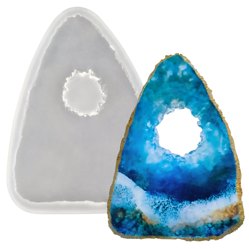 Geode Planchette Epoxy Resin Silicone Mold 4.9x3.7inch