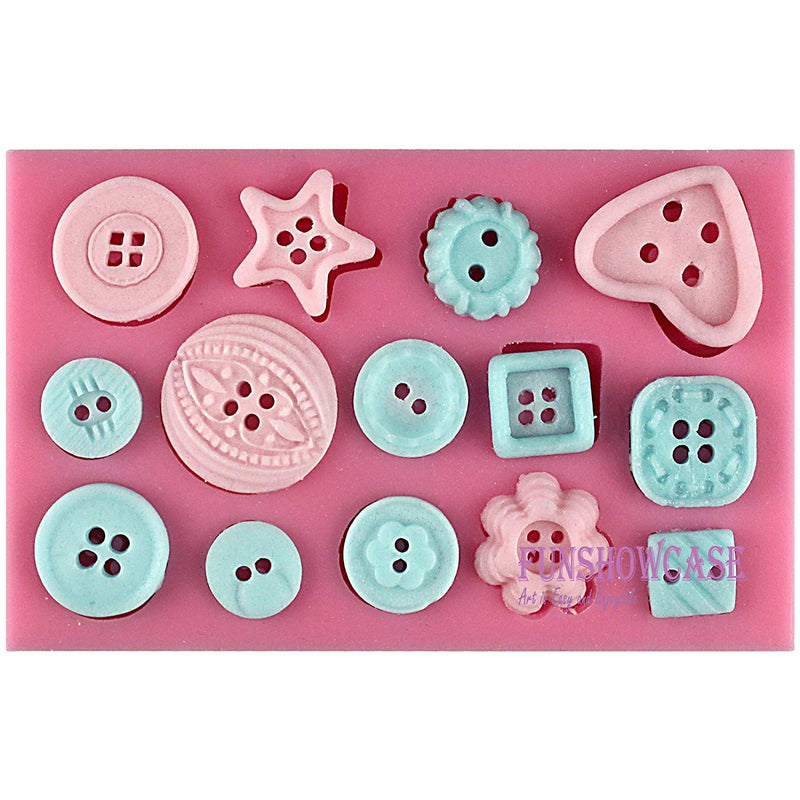 Assorted Buttons Fondant Silicone Mold