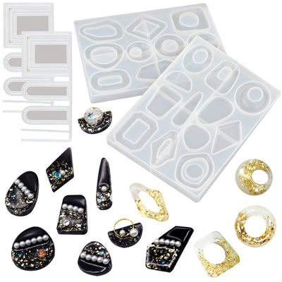 Geometric Hoop Earrings Epoxy Resin Silicone Molds Set