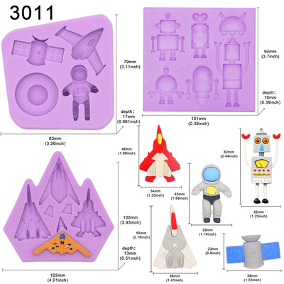 Outer Space Fondant Silicone Molds 3-count