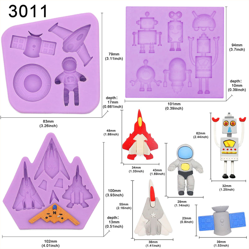Outer Space Fondant Silicone Molds 3-count