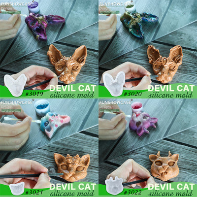 Devil Cat Silicone Molds 4-Bundle Set for Jewelry Casting Supplies