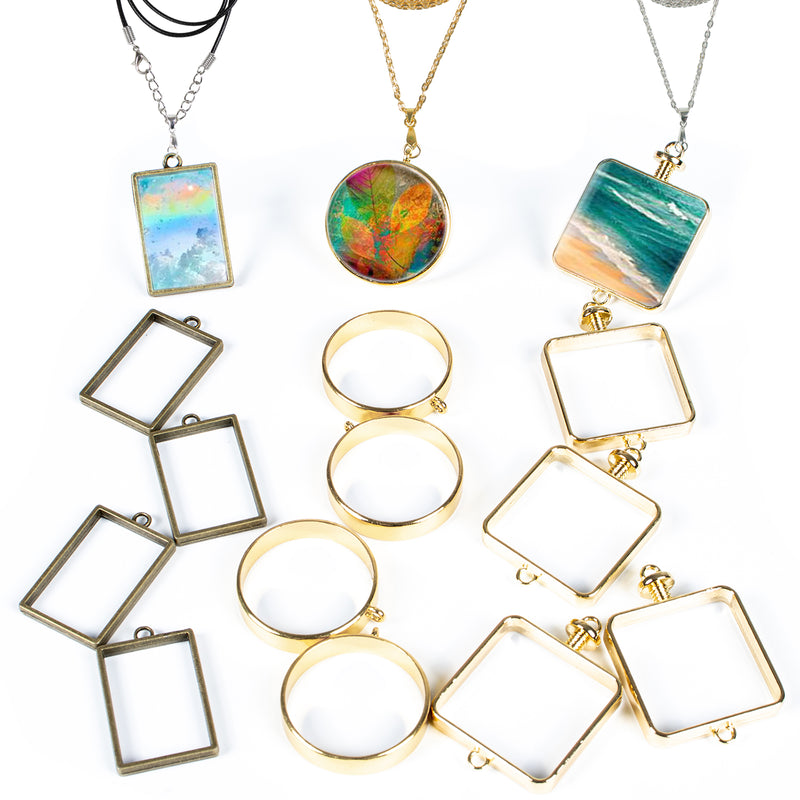 Open Bezel Charms & Accessories Set 35-count Round|Rectangle|Square
