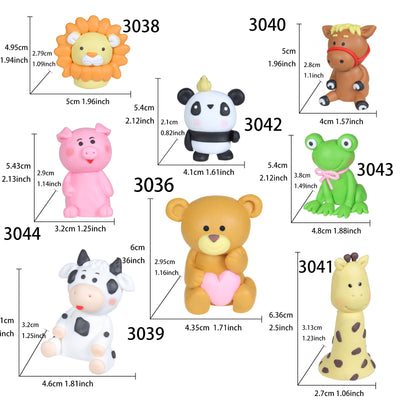 Farm and Zoo Animal Cake Toppers Set 8-Count 1.7-2.7inch