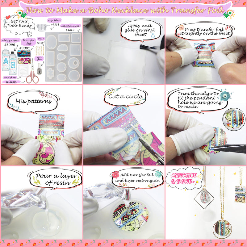 Foil Transfer Stickers 10-Roll Retro Bohemian