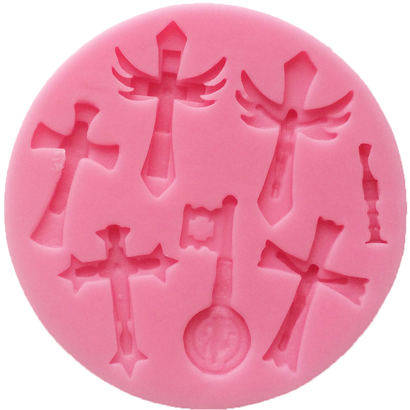 Crosses and Key Fondant Silicone Mold