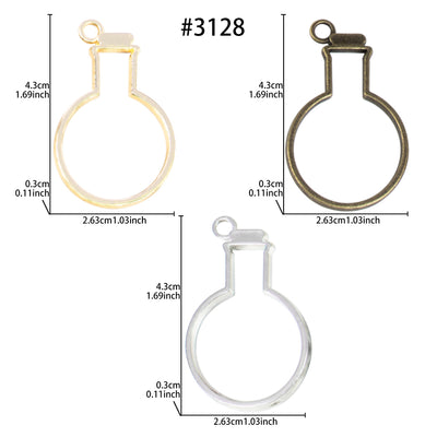 Flask Bottle Open Bezel Charms Set 40-count