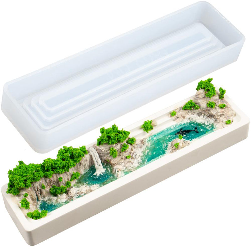 Terraced Flower Pot Silicone Mold Rectangle
