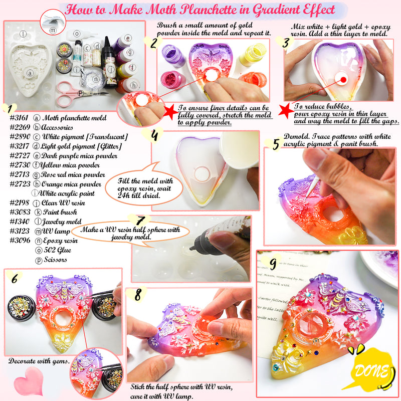 Planchette Resin Silicone Molds 2-in-set 5.3inch