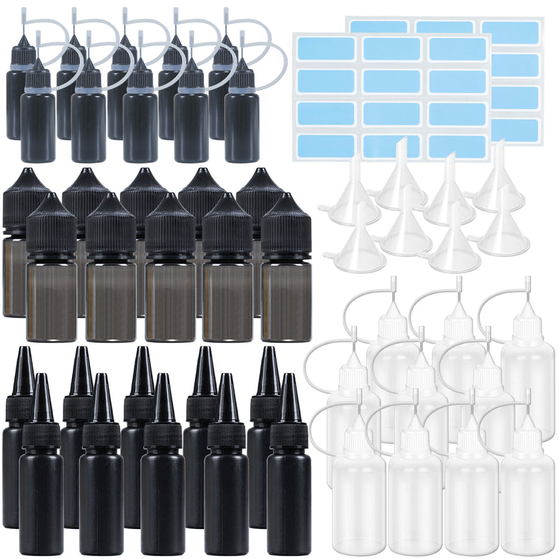 Resin Casting Supplies Kits Squeeze Dispensing Bottles 10ml-35ml with Funnel Labels