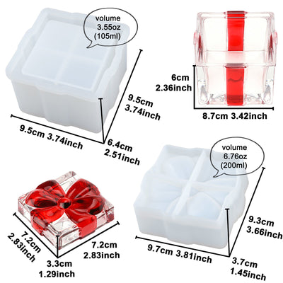 Square Gift Box Resin Silicone Mold with Lid