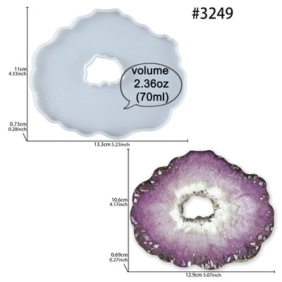 Geode Slice Coaster Silicone Resin Mold 5.1x4.3inch