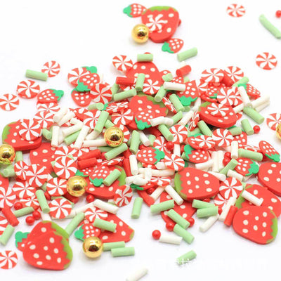 Polymer Clay Fruit Slice Set 20g Strawberry|Sprinkles