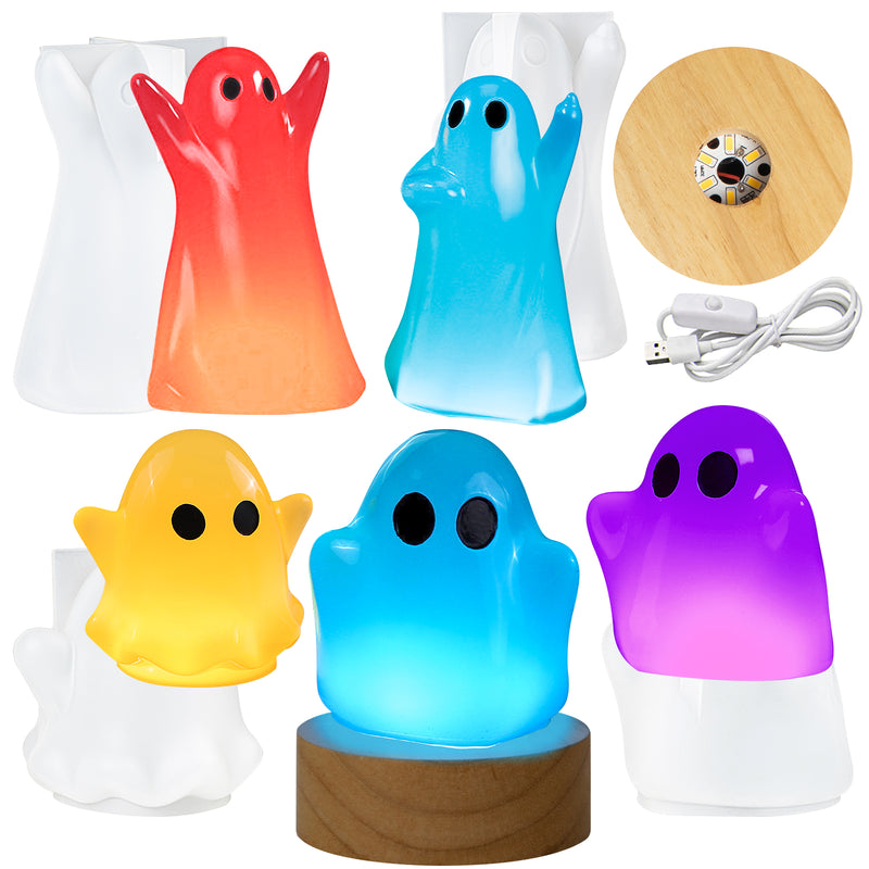 Ghost Resin Silicone Molds, Night Light Lamp Epoxy Casting Kit Set of 6