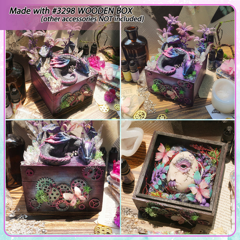 Pine Wood Box with Lip for Crafts 4.7x4.7x3.1inch