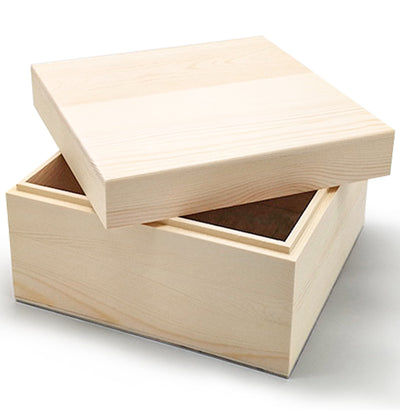 Pine Wood Box with Lip for Crafts 4.7x4.7x3.1inch