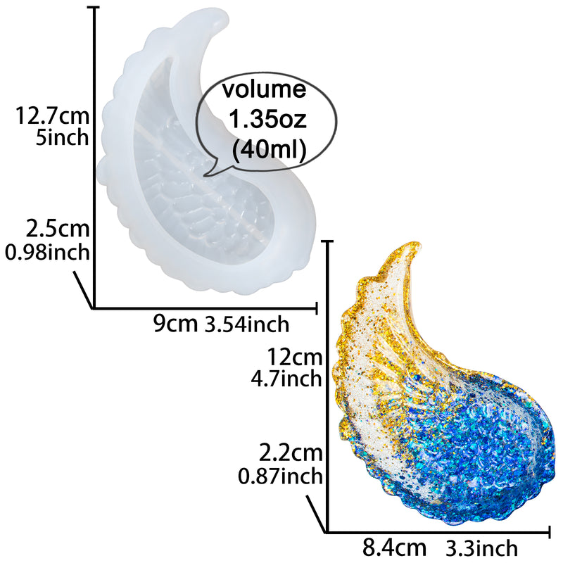 Angel Wing Trinket Dish Epoxy Resin Silicone Molds 2-count