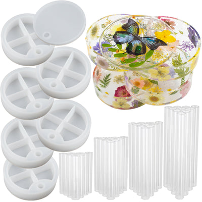 Rotatable Storage Box Resin Silicone Moulds Set with Lid & Bearings 47-count, Multi-layer