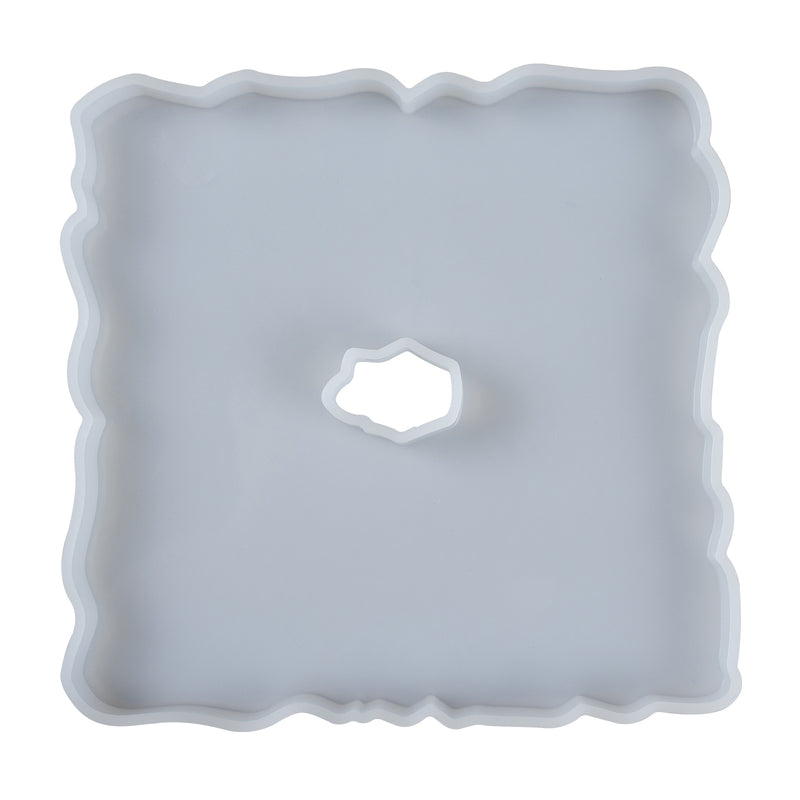 Square Agate Coaster Silicone Molds with Center Holes 4.8x4.9inch