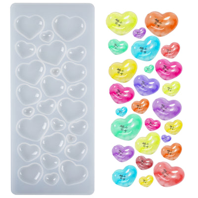 Hearts Cabochon Resin Silicone Mold 26-cavity