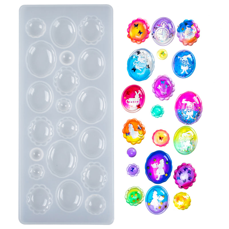 Oval Gems Cabochon Resin Silicone Mold 20-cavity