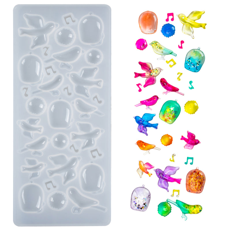 Birds Cabochon Resin Silicone Mold 20-cavity