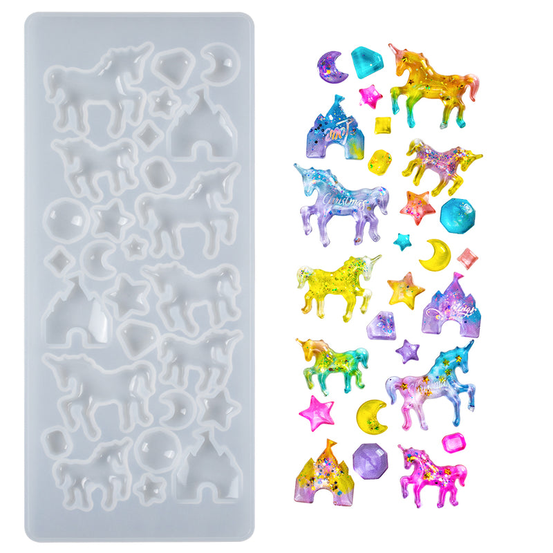 Unicorn Cabochon Resin Silicone Mold 27-cavity