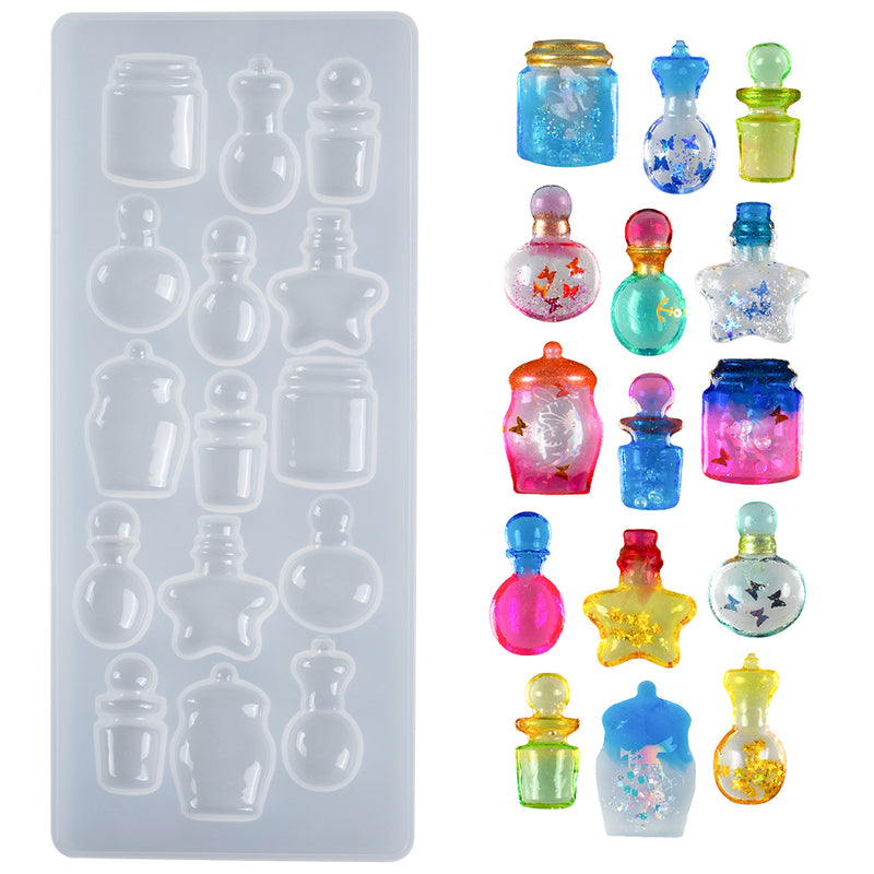 Drifting Bottles Cabochon Resin Silicone Mold 15-cavity