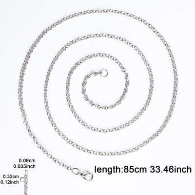 Chain Necklaces with Lobster Clasps 4-color 33.46inch