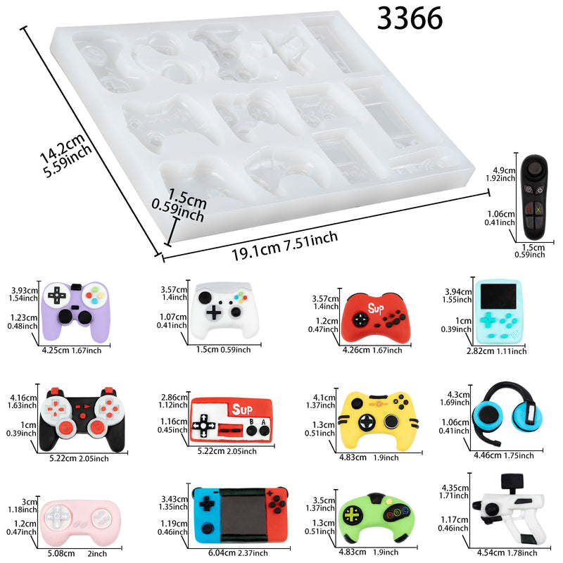 Game Controller Epoxy Resin Silicone Mold 13-cavity