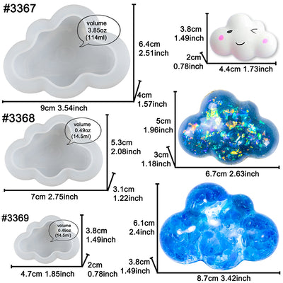 Puffy Cloud Silicone Candle Mold Large|Medium|Small